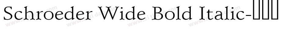 Schroeder Wide Bold Italic字体转换